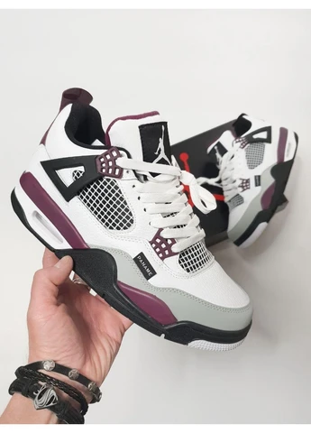 Цветные демисезонные кроссовки мужские nike air jordan 4 paris-saint germain найк аир джордан No Brand