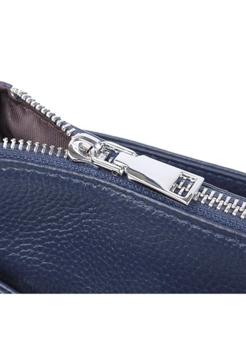 Надійна сумка для жінок на три відділення з натуральної шкіри 22806 Синій Vintage (307053954)