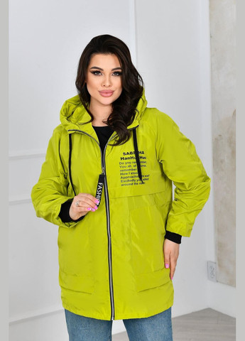 Салатовая женская куртка с капюшоном цвет лайм р.48/50 453835 New Trend