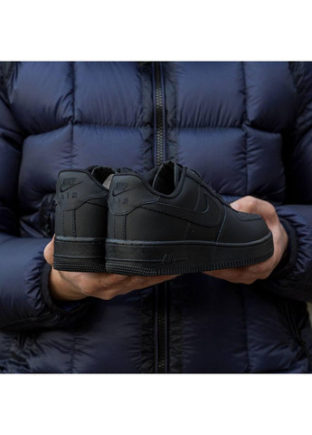 Чорні Осінні кросівки чоловічі Nike Air Force 1 Low 07 Premium Black CW2288 Найк Аір Форс 1