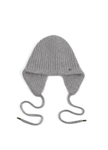 Шапка чепчик с завязками женская ангора серая СИЛИЯ LuckyLOOK 620-872 (322792106)