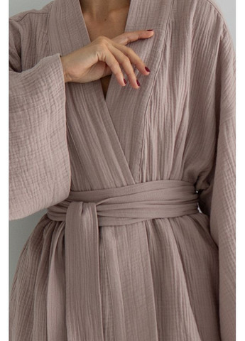 Бежева всесезон костюм кімоно з брюками з мусліну mokko Forly