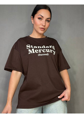 Футболка жіноча A-N 25007 оверсайз подовжена з написом принтом попереду one size No Brand - (316469526)