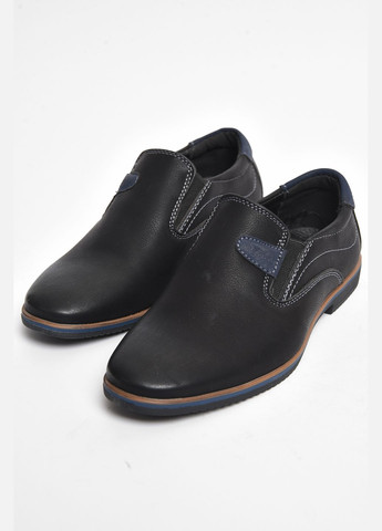 Черные туфли детские для мальчика черного цвета без шнурков Let's Shop