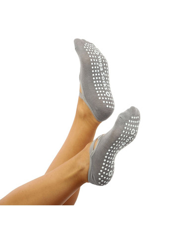 Сірі шкарпетки сірі жіночі антиковзні універсальні для йоги, пілатесу, фітнесу, прокитовзні шкарпетки з силіконовими точками Yoga (316713717)