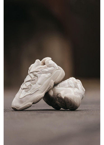 КРОСІВКИ ЖІНОЧІ ADIDAS YEEZY BOOST 500 BLUSH FUR АДІДАС ІЗІ БУСТ No Brand бежеві зими (369387562)