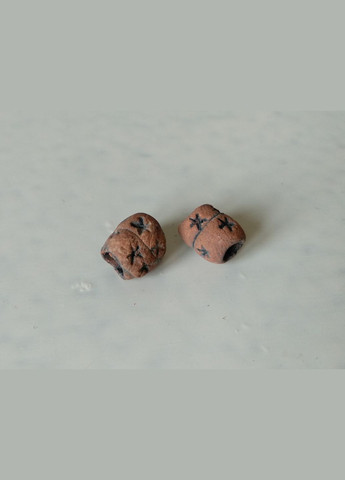 Керамічні намистини ручної роботи "Химерні Сніжинки №5" (коричнево-зелені) 2шт. Коти&Ангели (301533138)