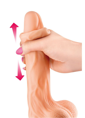 Фалоімітатор із рухомою крайньою плоттю — Real Brad, діаметр 4 см, TPE Real Body (335391886)