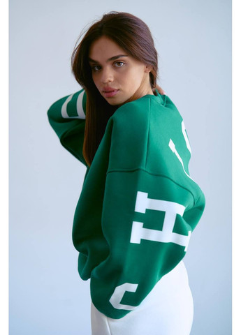 Зеленый свитшот женский — замер в описании DK/DL Мода без кордонів абстрактный без декора (366527058)