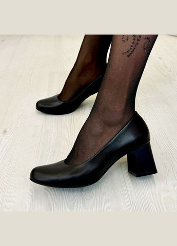 Vasha para Туфлі жіночі шкіряні на стійкому підборі. Колір чорний. 39 розмір чорний з, україна — демісезон (303931974)