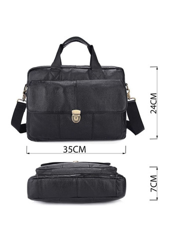 Портфель чоловічий шкіряний з замком 14801 Чорний Vintage (329147869)