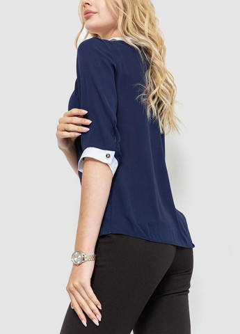 Комбинированная демисезонная блуза женская, цвет сине-белый, Ager