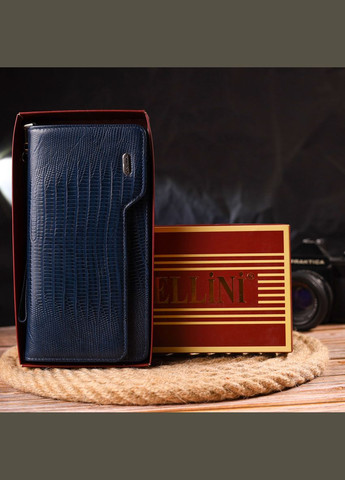 Добротне портмоне клатч із натуральної фактурної шкіри 21542 Синє Canpellini (329150214)