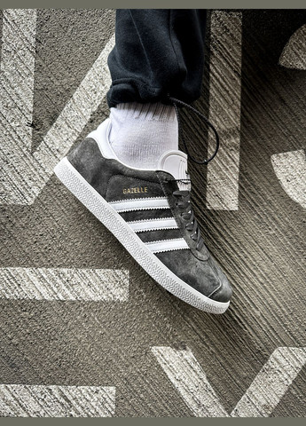 Сірі всесезон кросівки чоловічі і жіночі adidas gazelle gray | адідас газель сірі No Brand