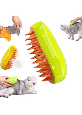 Парова масажна щітка для котів і собак 3в1для догляду за шерстю і USB зарядкою (зелена) Head No Brand (296108145)