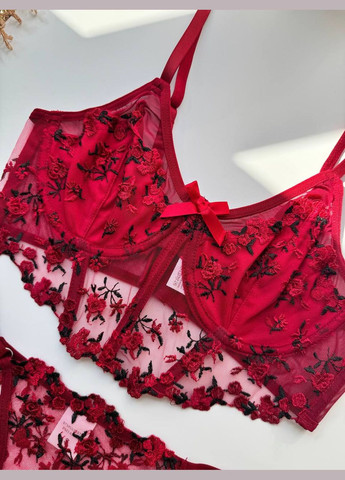 Бордовый комплект женского белья Simply sexy