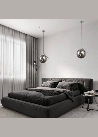 Серебряный стеклянный подвес с шаром 25см (916-3816-1 CR+BK) No Brand (370070217)