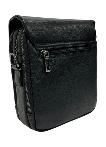 Чоловіча сумка з натуральної шкіри 22-7706-3 чорна 25 х 22 х 8 No Brand (371682466)