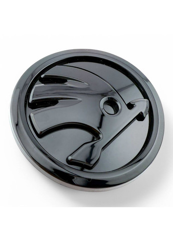 Эмблема логотип значок на капот, багажник Шкода 80мм, Черная Skoda (354698400)