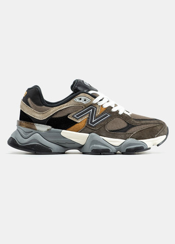 Кроссовки женские и мужские New Balance 9060 Brown Black Grey | Нью Беланс 9060 коричневые No Brand коричневые демисезоны (345562966)