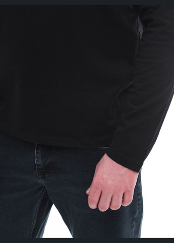 Черный демисезонный повседневный лонгслив Jean Piere однотонный