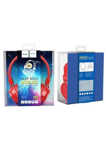 Наушники беспроводные Bluetooth W25 Promise с микрофоном Красные Hoco (358936202)