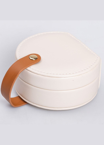 Ящик-органайзер для украшений дорожный на кнопке 10х9х4,5 см, молочный Yiwu (324070984)