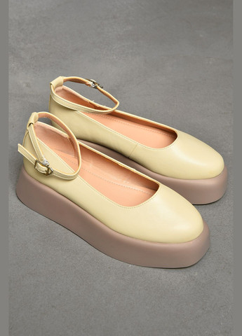 Let's Shop Туфли женские бежевого цвета лодочки бежевый з искусственная кожа, украина — демисезон (326740007)