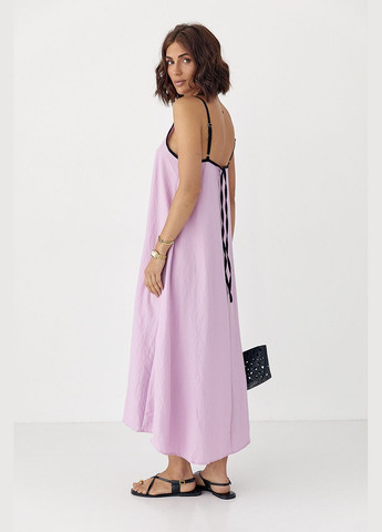 Летний женский женский однотонный расклешенный сарафан Lurex