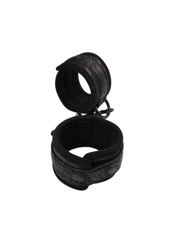 Стильные черные наручники с узором Behave! Luxury Fetish Tempt Him Hand Cuffs Chisa (381406089)
