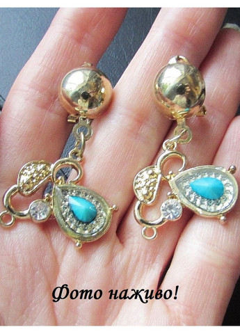 Голубые серьги в стразах, 3548-1 No Brand (366891496)