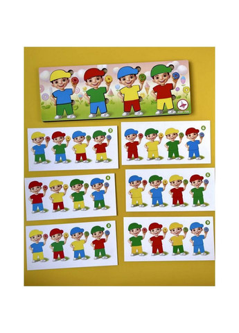 Деревянный пазлсортер "Мальчики с пончиками" (ПСФ100) PSF100, 12 деталей и 12 карт Ubumblebees (306453759)