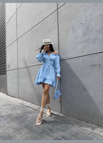 Голубое кэжуал платье N.Family однотонное