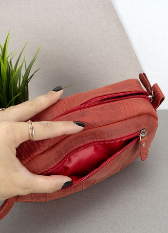 Косметичка женская кожаная HC0029 красная с ручкой HandyCover (305532837)