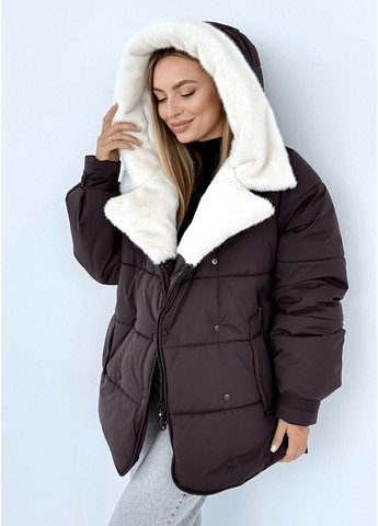 Темно-коричневая зимняя зимня куртка дора MioRichi