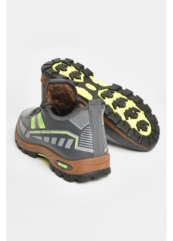 Сірі Зимовий кросівки чоловічі на штучному хутрі сірого кольору Let's Shop