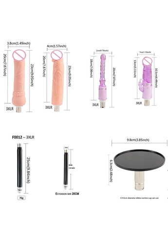 Секс машина з фаллосами, вібраторами на пульті + 9 насадок Sex Machine No Brand (340914242)