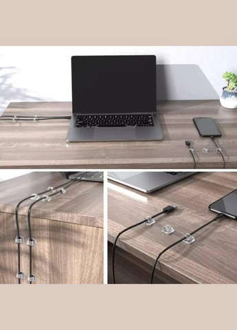 Органайзер Фиксатор кабеля держатель для проволоки самоклеящийся 50 шт L Прозрачный CHOICE (349844919)