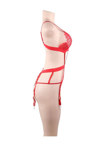 Красный демисезонный комплект белья кружевной star night love affair lace красный xs-s No Brand