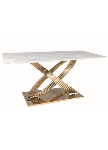 Стол обеденный HERMES (эффект мрамора) / Золото 160X90 HERMESBZL160 Signal (372178059)