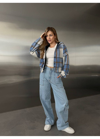 Жіночий кашеміровий бомбер у клітинку (363839435)