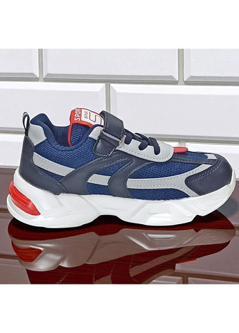 Синие демисезонные ортопедические демисезонные кроссовки на липучке для мальчика Boyang