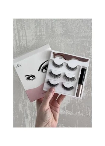 Набір накладні магнітні вії+підводка+пінцет Magnetic lashes 3 пари магнітів Beauty (394590601)