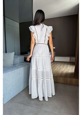 Молочна літня сукня прошва гудзики 24029 молочна Tanita-Romario