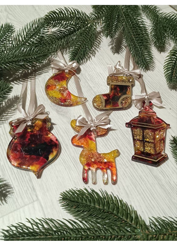 Новорічна іграшка з епоксидної смоли Набір з 5 Ніч напередодні Різдва Hand Made (365722581)