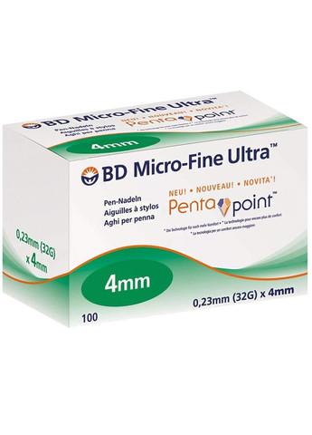 Голки BD Micro-Fine Plus ( БД Мікро-файн) 32G/4 мм ПОШТУЧНО No Brand (323168799)