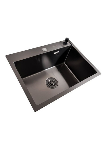 Кухонний комплект: Мийка Handmade (58x43 см) PVD чорна + Змішувач Q411MB Valeso (353746864)
