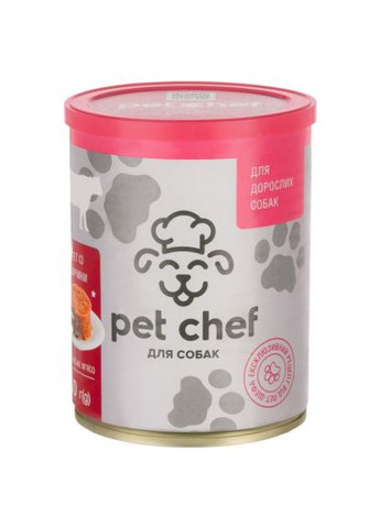 Консервы для собак паштет с говядиной 360 г (4820255190259) Pet Chef (279564871)