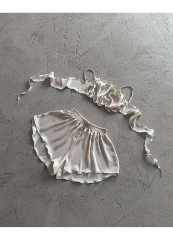 Молочна всесезон жіноча піжама топ і шортики з шовку армані Nositi 215-8