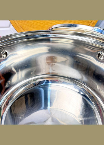 Каструля з нержавіючої сталі з кришкою для всіх видів плит 2.3 л, Gemini Bari Ardesto (314874434)